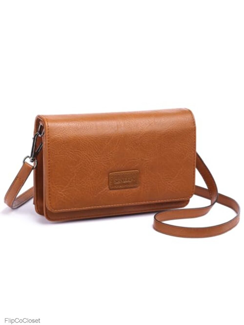 Vegan Leather Small Crossbody Bag with RFID Blocking, Card Slots & ID Window
